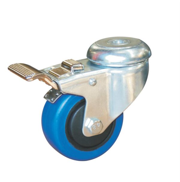 Bolt Hole Fitting Castor Blue - 75mm